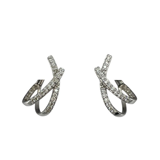 Exquisite K18WG Diamond Earrings - 0.3ct Luxury Jewelry