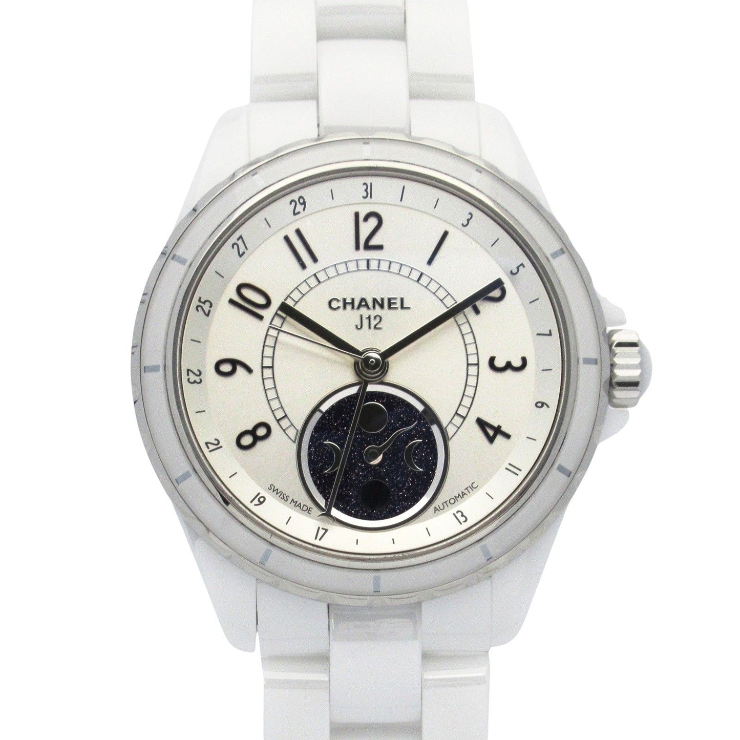 CHANEL J12 Faze de Lune Moonphase H3404 White Ceramic Watch