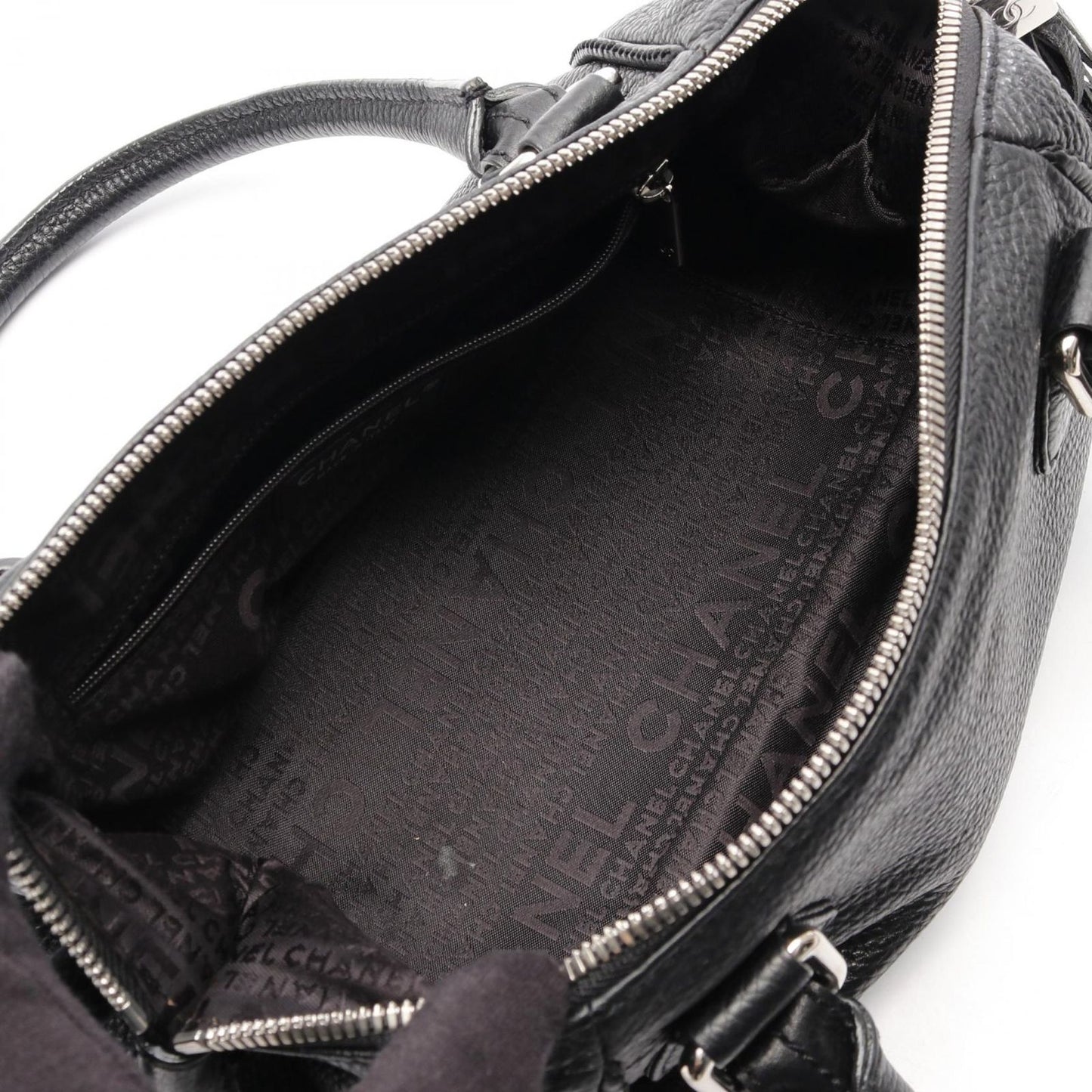 CHANEL Black Calfskin Logo Handbag with Fringe - Timeless Elegance