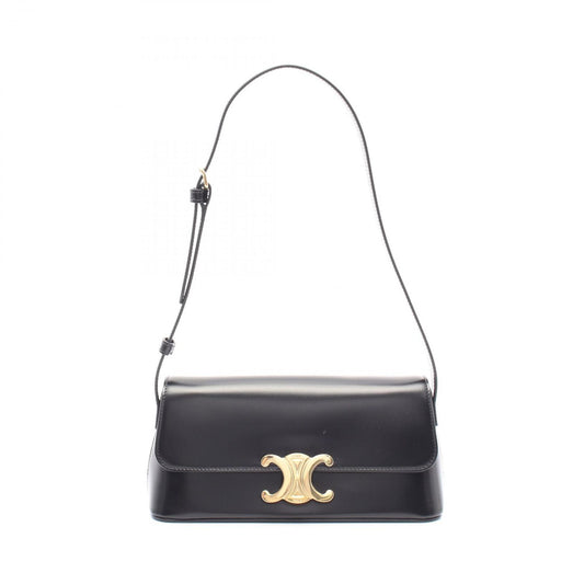 CELINE Triomphe Black Leather Shoulder Bag - New Arrival