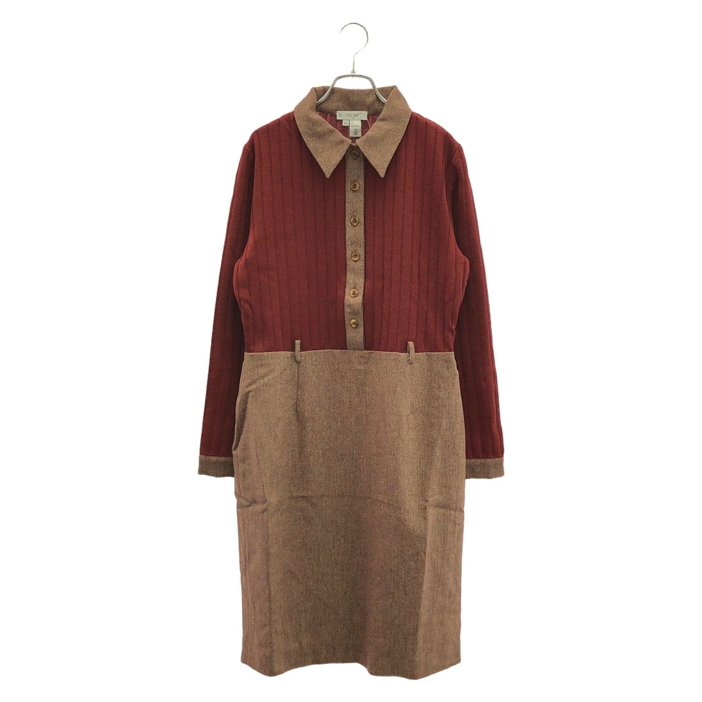 CELINE Red Wool Knit Dress - Timeless Elegance