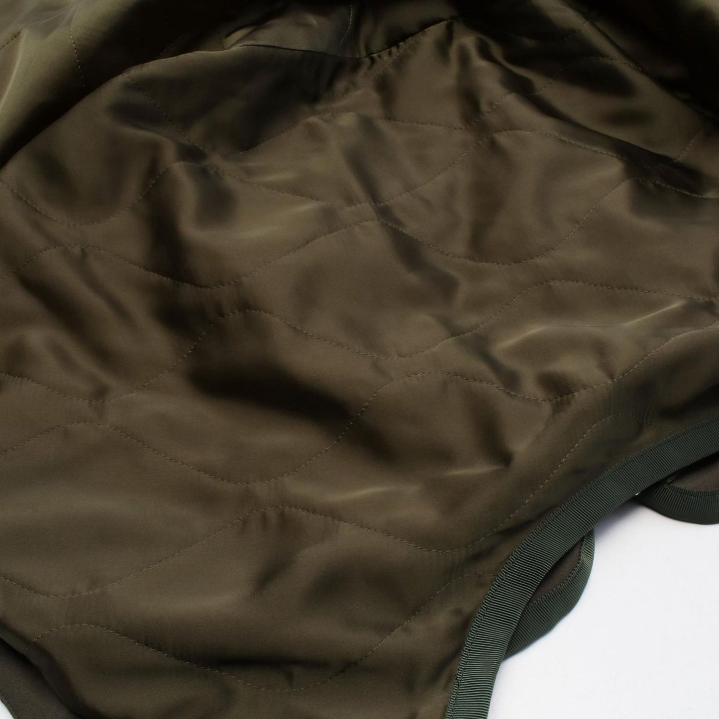 Sacai Satin Quilted Blouson in Khaki Green - Timeless Elegance