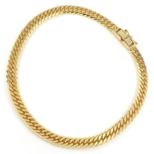 K18YG Double Link Bracelet - Exquisite Japanese Craftsmanship