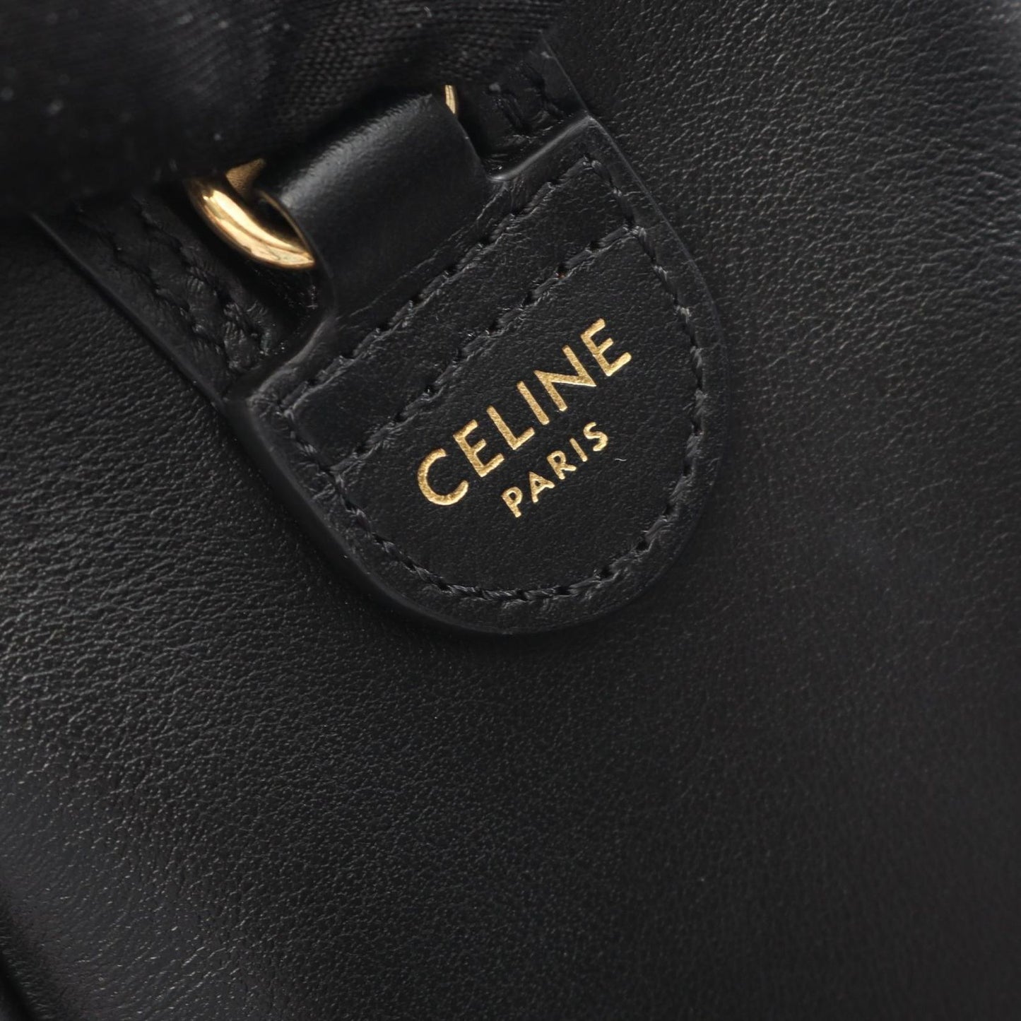 CELINE Small Boston Cuire Triomphe Handbag - Black Leather
