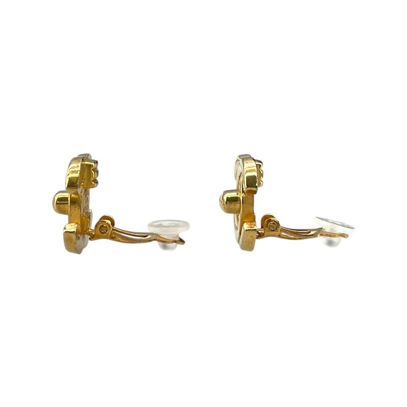 CHANEL Coco Mark Turn Lock Earrings in Gold Metal