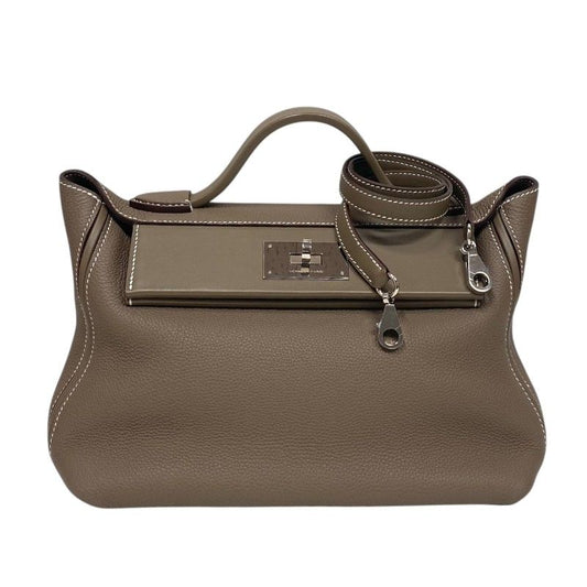 HERMES Vanquatre 29 Handbag in Etoupe with Silver Hardware