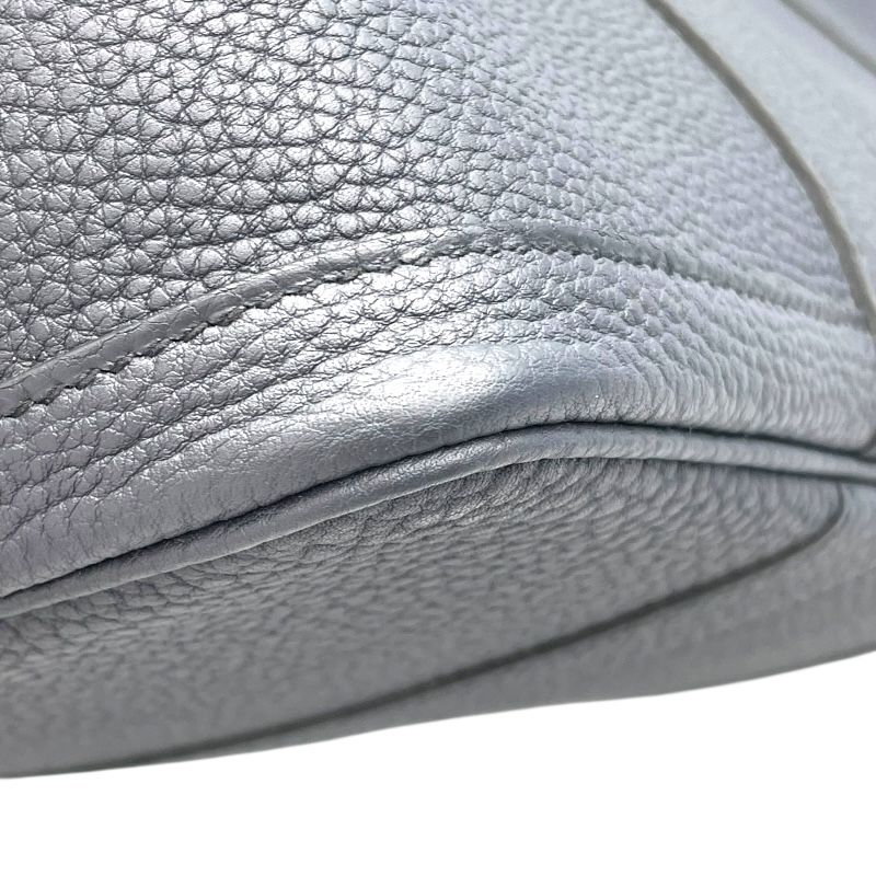 HERMES Garden Party PM Handbag in Blue Nuit with Silver Hardware