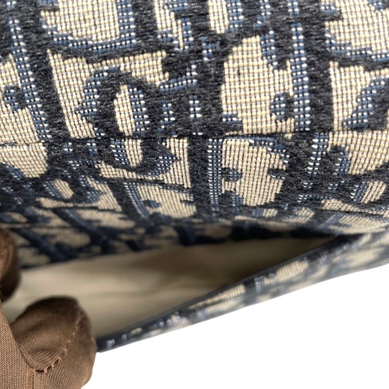 Christian Dior Vintage Mini Saddle Bag in Navy Oblique Canvas