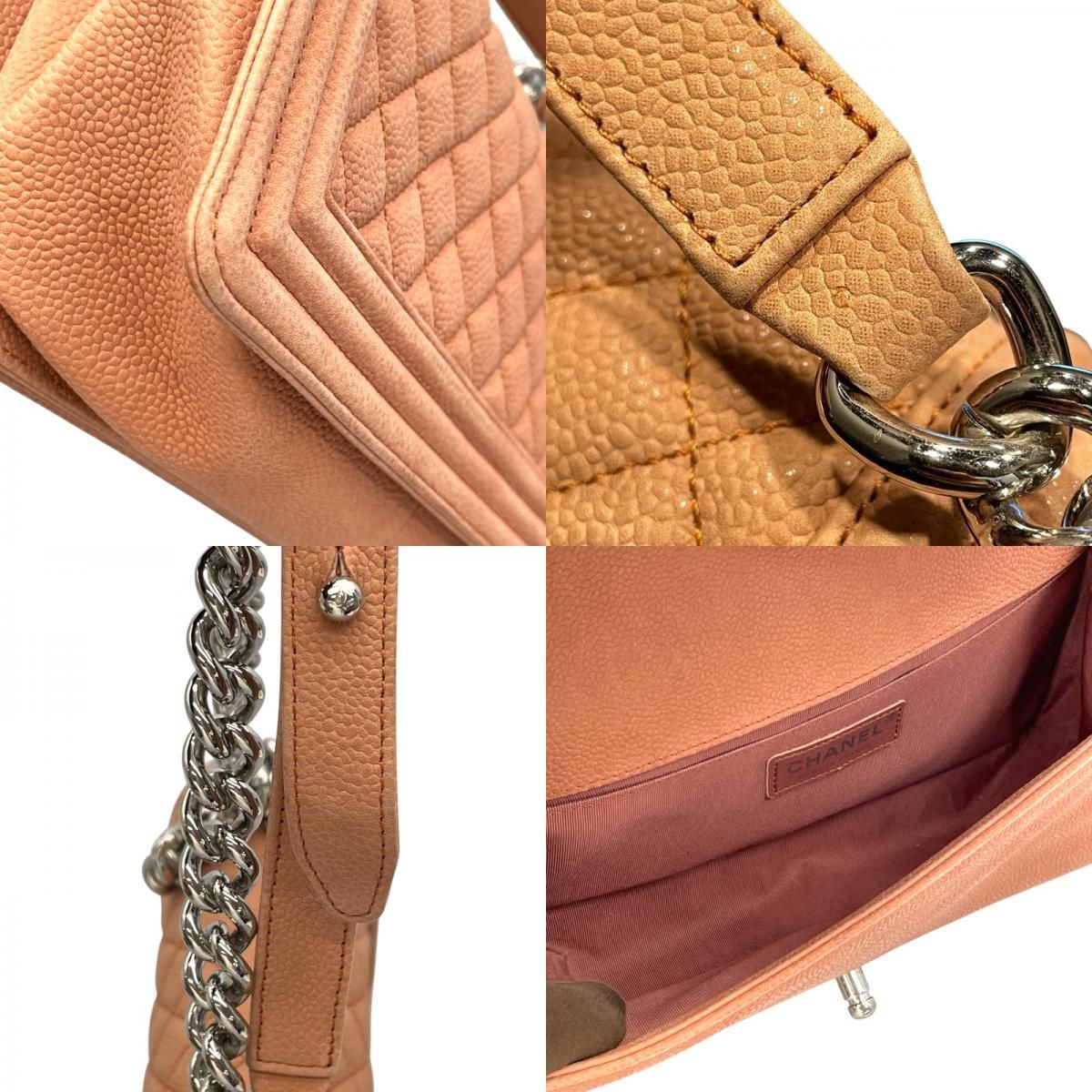 CHANEL Boy Chanel 25 Pink Caviar Shoulder Bag - Timeless Elegance