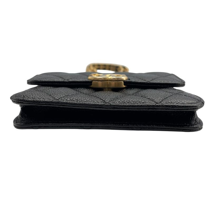 CHANEL Matelassé Mini Chain Bag - Black Caviar with Gold Hardware