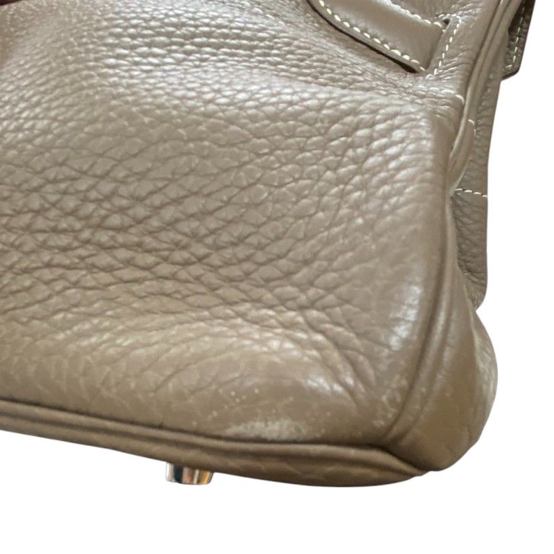 HERMES Birkin Shoulder Bag in Etoupe with Silver Hardware