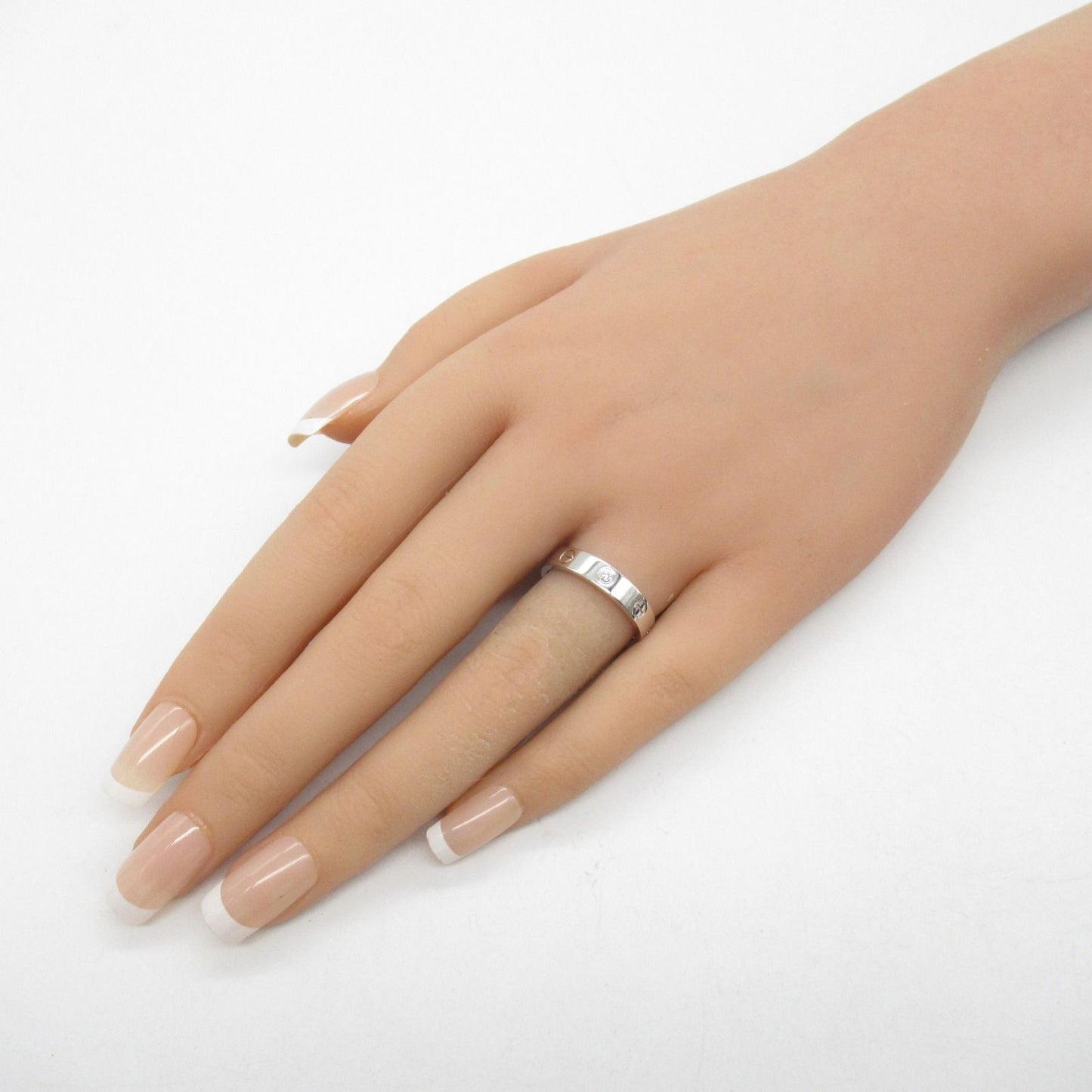 CARTIER Mini Love Ring 1PD in 18K White Gold with Diamonds