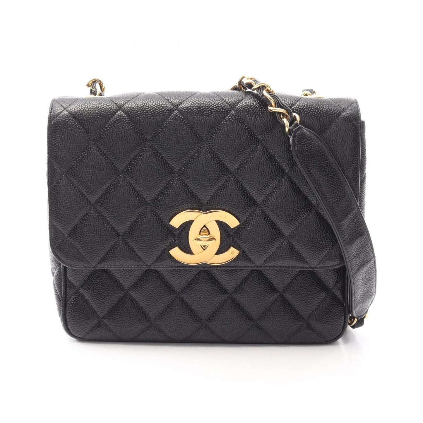CHANEL Matelassé Single Flap Shoulder Bag in Black Leather