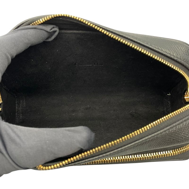 Christian Dior Calo Double Pouch Shoulder Bag - Black & Gold