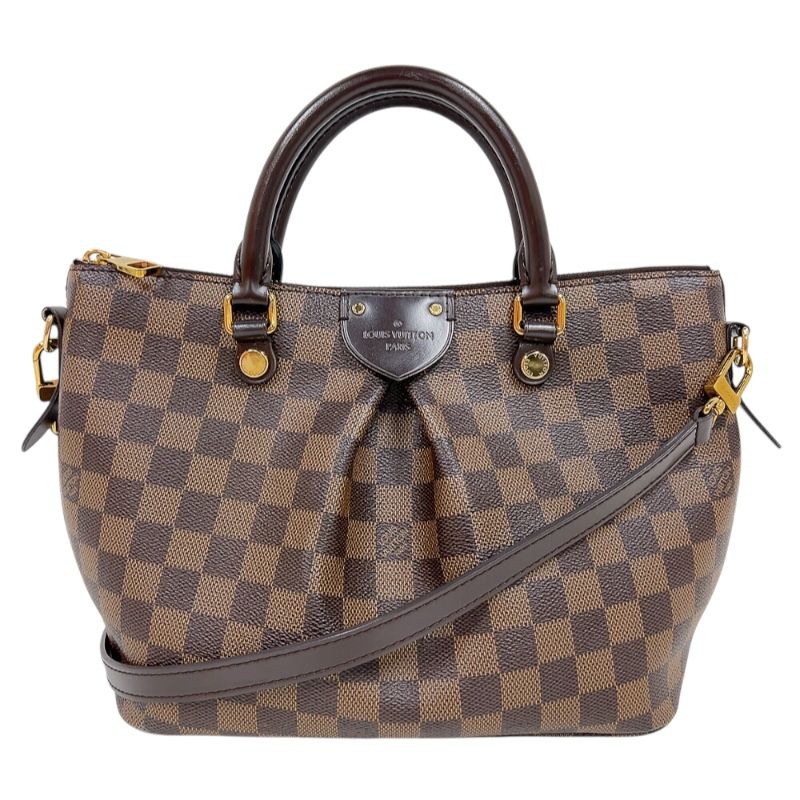 Louis Vuitton Siena PM Brown Damier Shoulder Bag with Gold Hardware