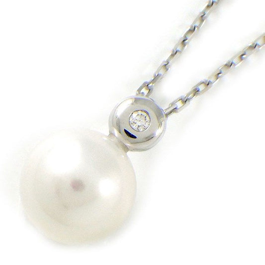 TASAKI 7.0mm Pearl & Diamond Necklace in K18 White Gold
