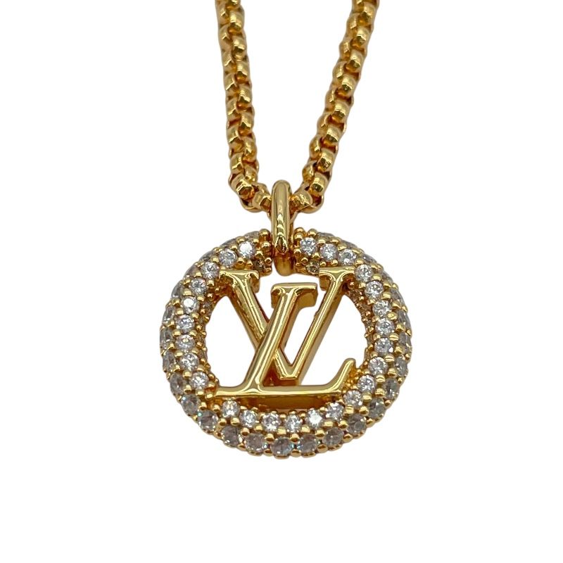 Louis Vuitton Louise by Night Necklace in Gold with Rhinestones