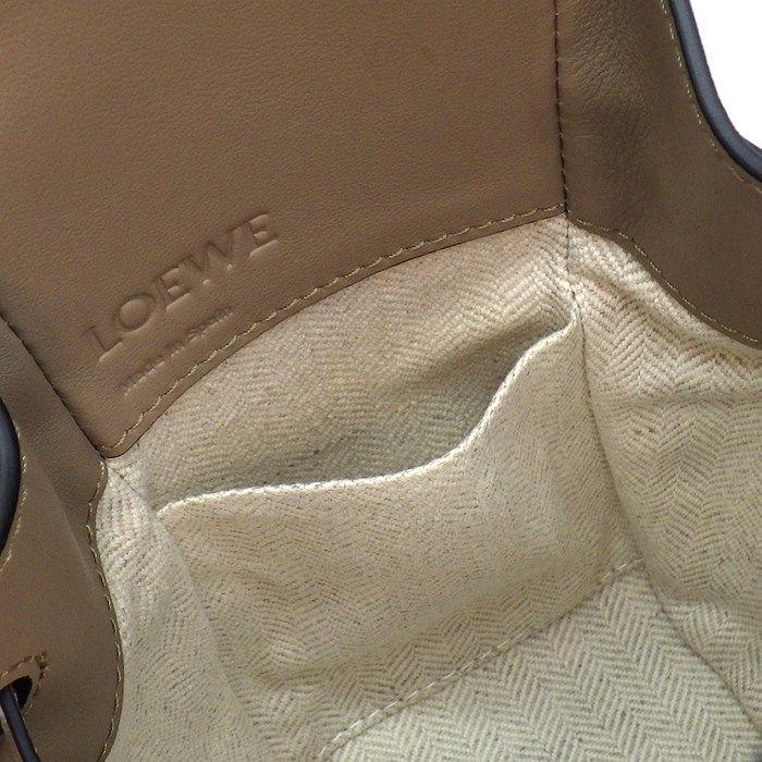 LOEWE Hammock Mini Drawstring Shoulder Bag in Greige Calfskin