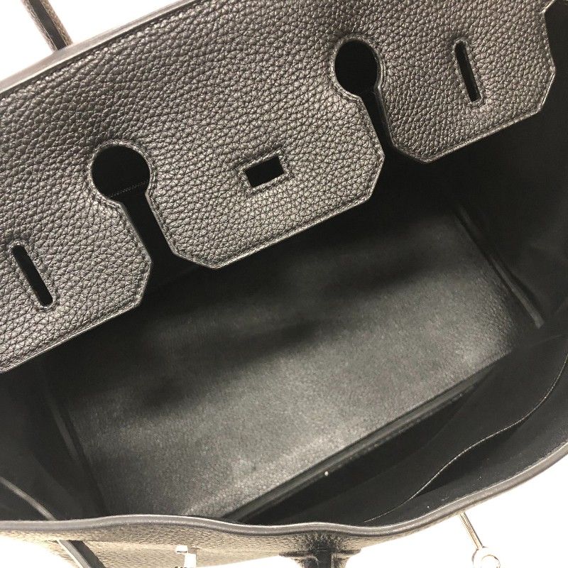 HERMES Birkin 35 Black Togo Leather Handbag with Silver Hardware