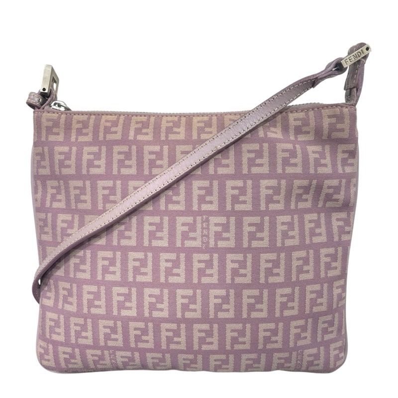Fendi Zucca Pattern Pink Nylon Shoulder Bag - Exquisite Craftsmanship