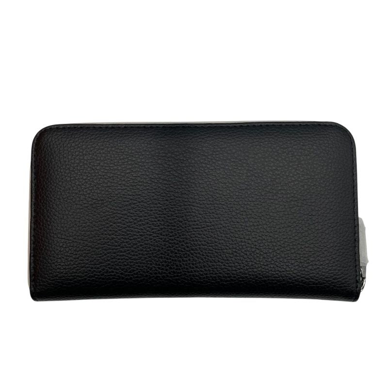 Emporio Armani Black & White Leather Zip-Around Wallet for Men