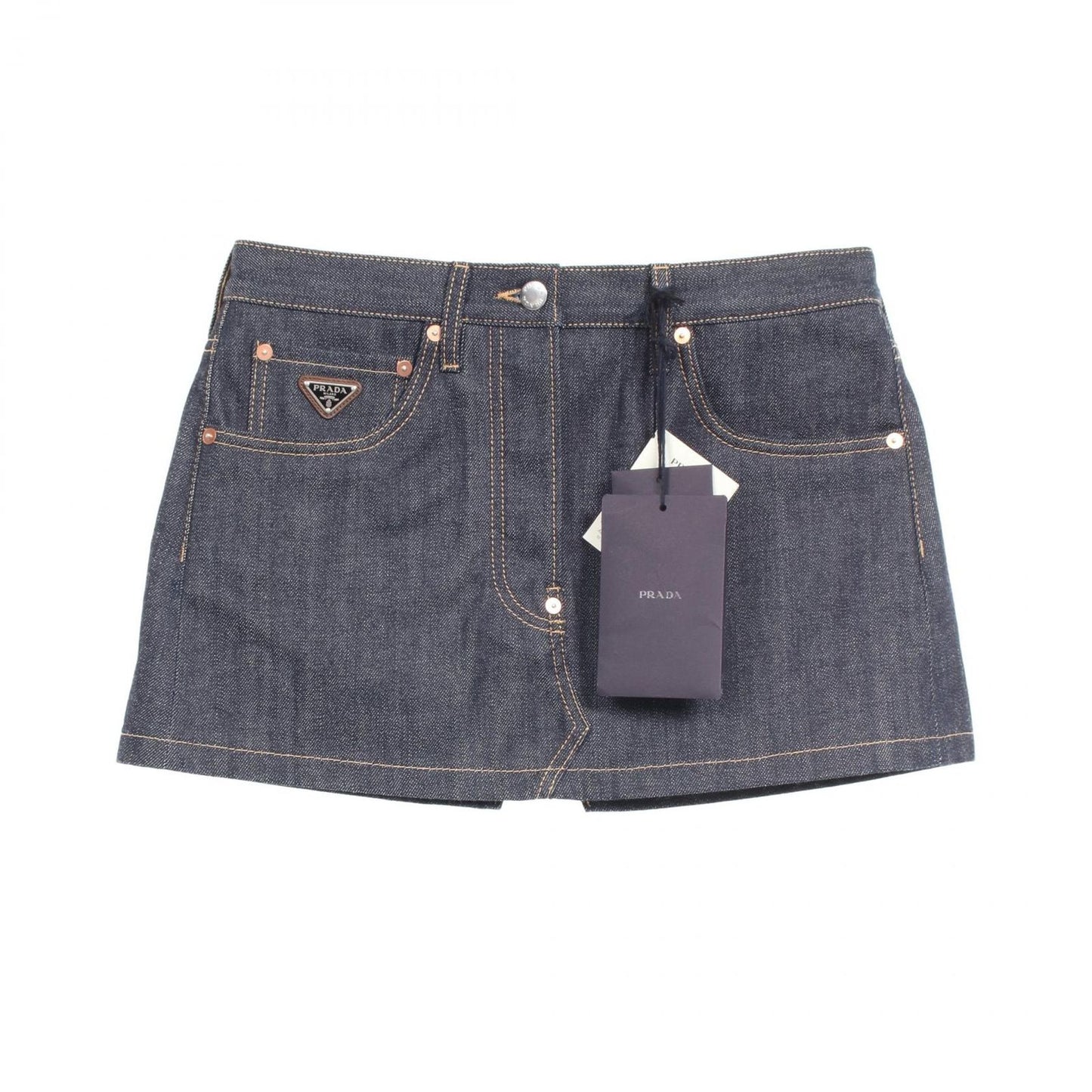 PRADA Indigo Blue Selvedge Denim Mini Skirt - Unworn Elegance