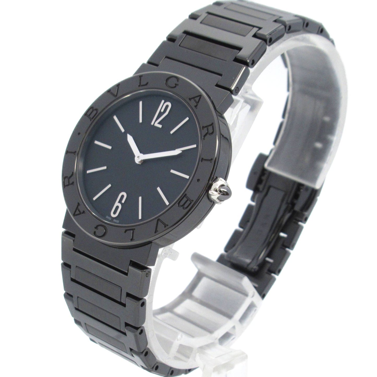 BVLGARI Bvlgari 12P Diamond Black Stainless Steel Watch BB33S