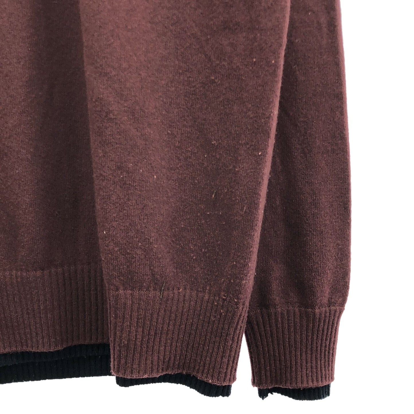 HERMES Burgundy Wool Knit Sweater - Timeless Elegance