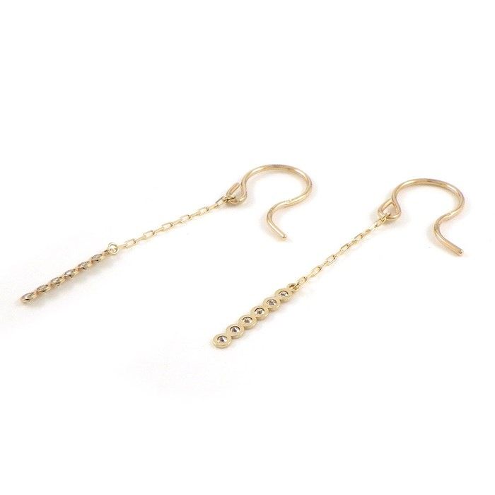 Elegant K10 Pink Gold Diamond Drop Earrings - 0.04ct