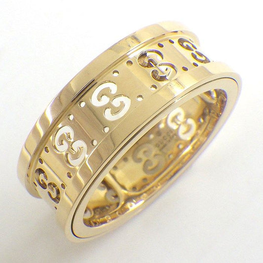 GUCCI Icon Twirl Scroll GG Logo K18YG Ring - Size 11