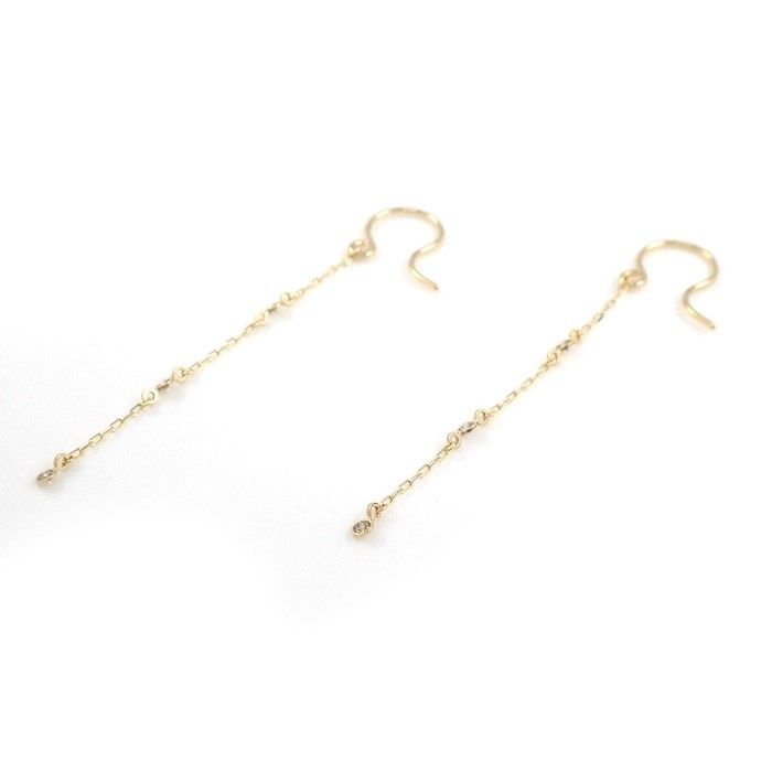 Elegant Diamond Drop Hook Earrings in 10K Yellow Gold