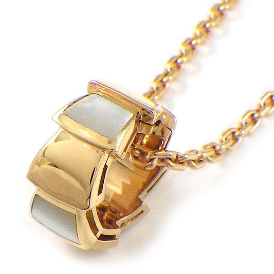 BVLGARI Serpenti Viper Necklace in K18 Pink Gold with White Shell