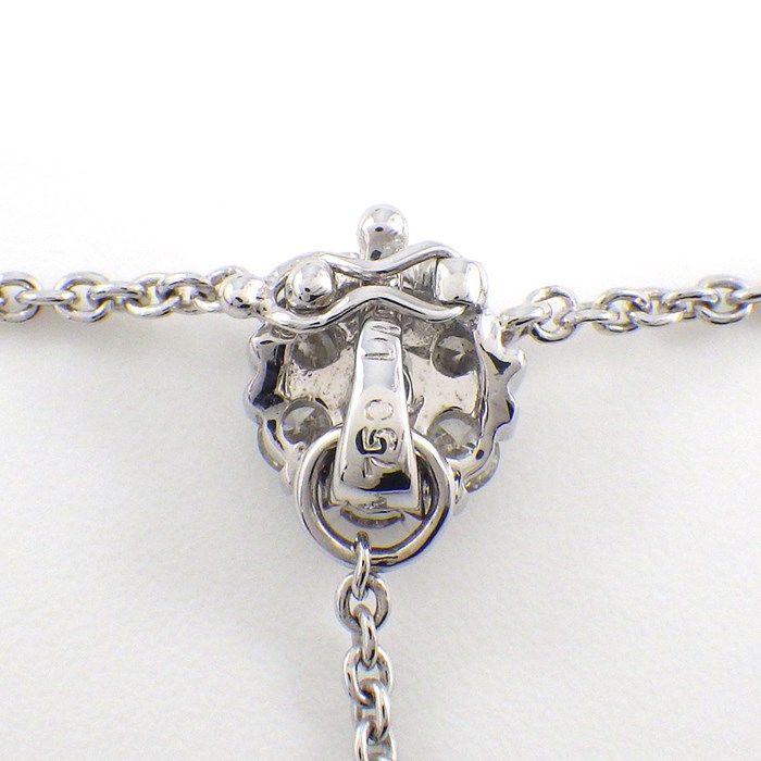 Exquisite 2Way Y-Shape Diamond Flower Necklace in K18 White Gold