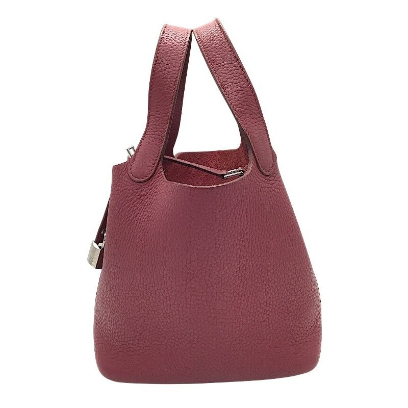 HERMES Picotin Lock PM Ruby Togo Handbag - Timeless Elegance