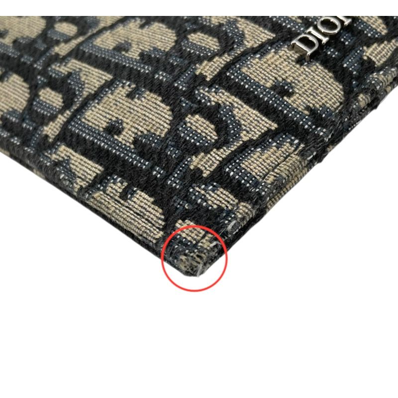 Dior Homme Oblique Coin Purse in Navy Jacquard - Exquisite Craftsmanship