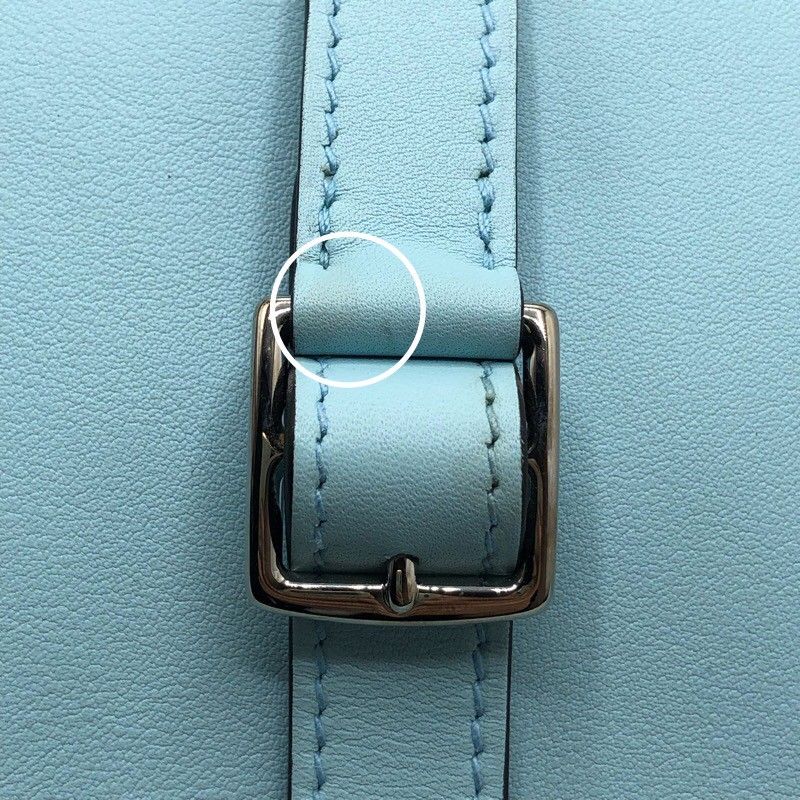 HERMES Arzan Mini Shoulder Bag in Blue Zephyr with Silver Hardware