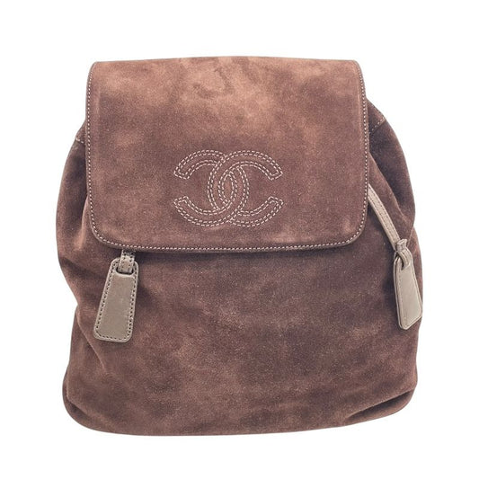 CHANEL Dark Brown Suede Coco Mark Backpack - Timeless Elegance