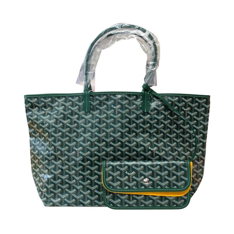 GOYARD Saint Louis PM Green Goyardine Canvas Unisex Handbag