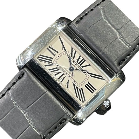 Cartier Tank Divan LM W6300755 Ivory Stainless Steel Women's Watch