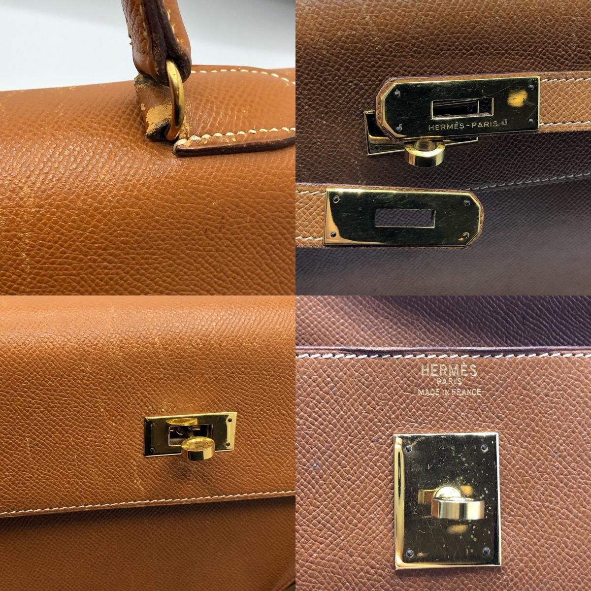 HERMES Kelly 35 Shoulder Bag in Gold with Gold Hardware