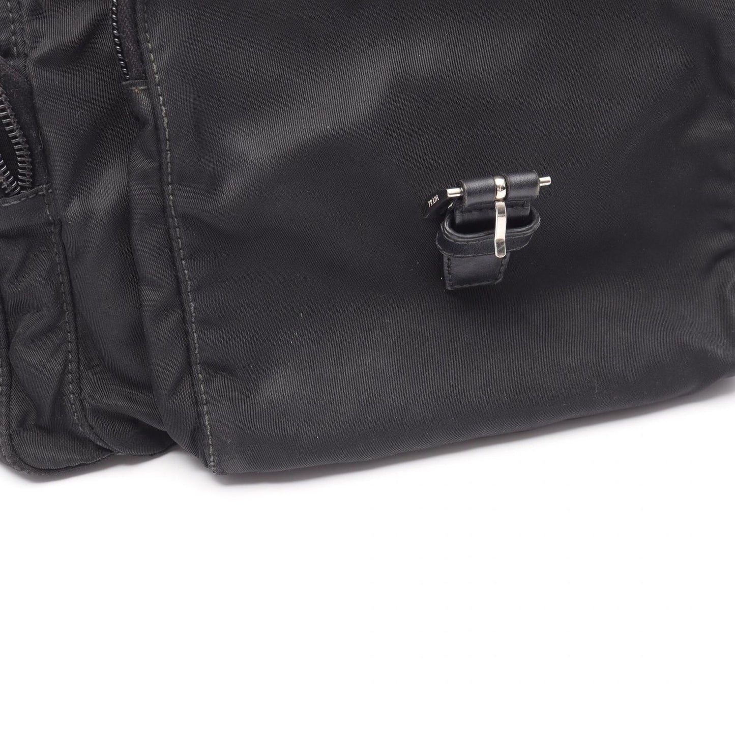 PRADA TESSUTO CALF Shoulder Bag in Black Nylon & Leather