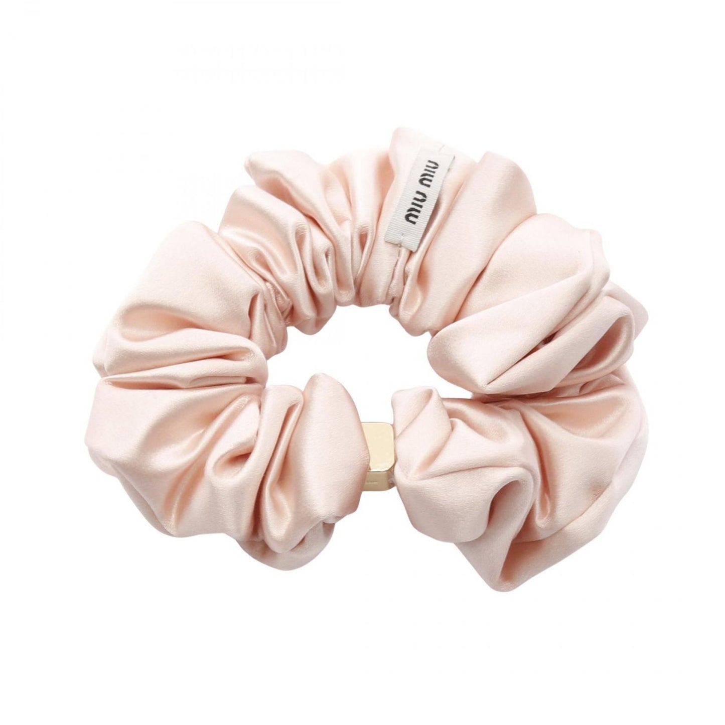 Miu Miu Logo Plate Chouchou in Pink Beige - Exquisite Luxury Accessory