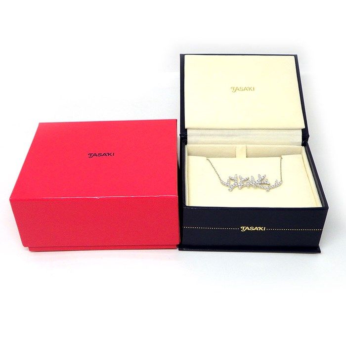 TASAKI Coral Motif Diamond Necklace in K18 White Gold