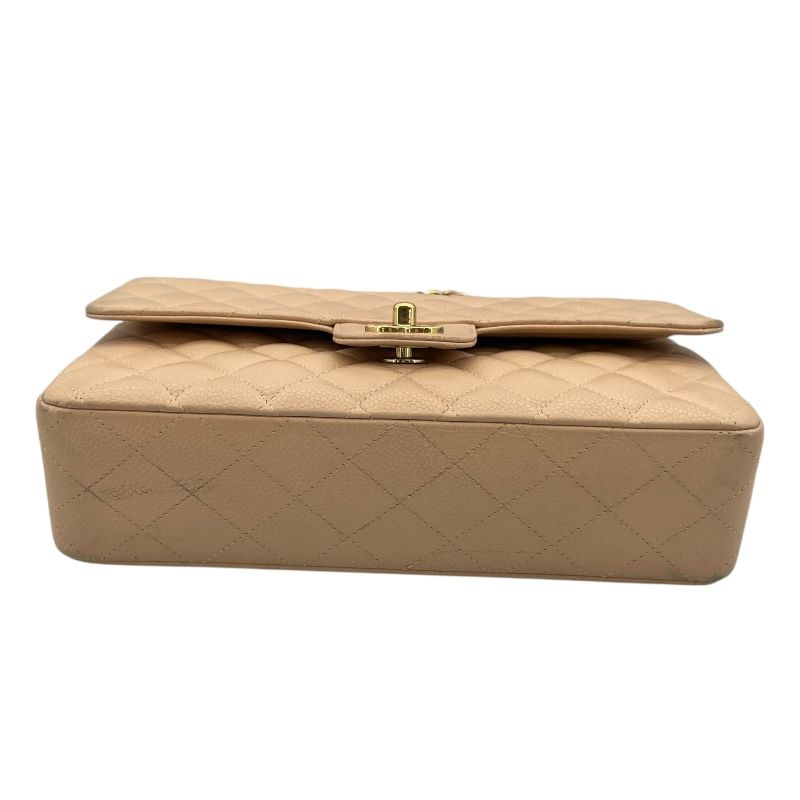 CHANEL Matelassé 25 Beige Caviar Leather Shoulder Bag