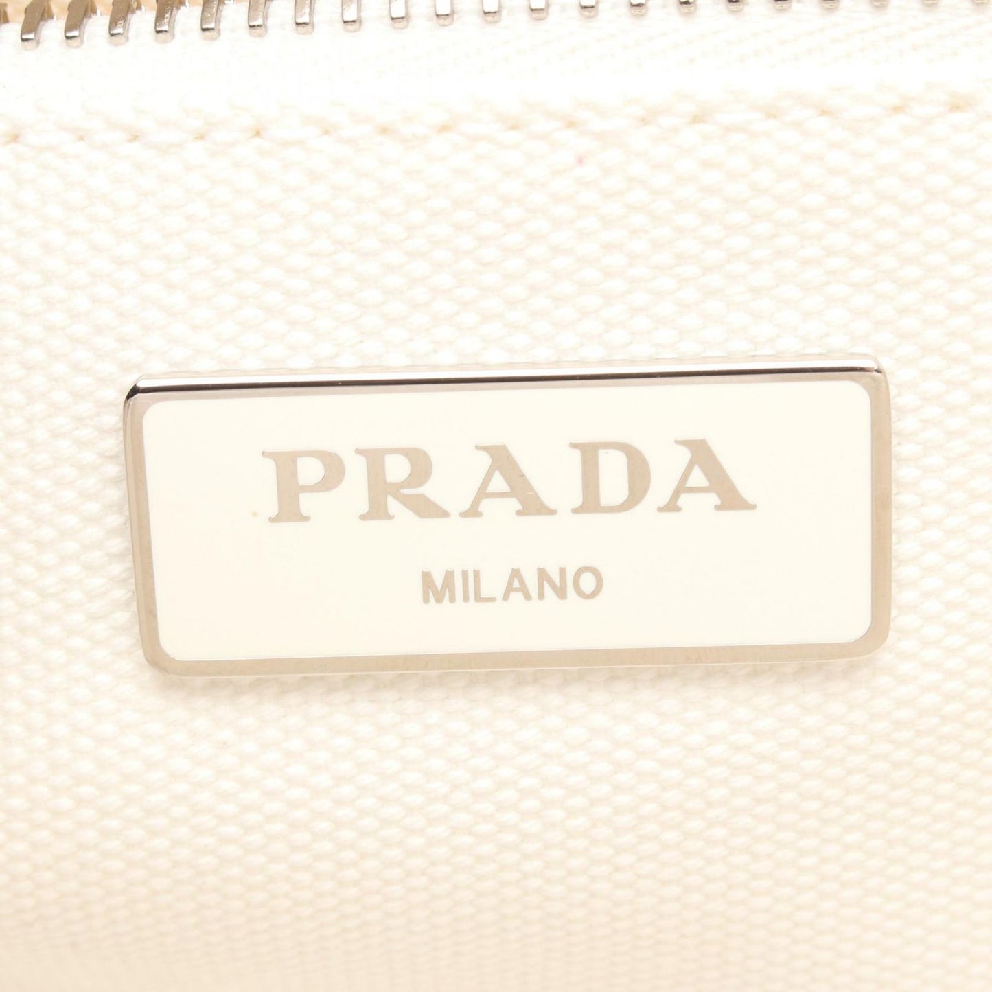 PRADA CANAPA Tote Bag - Exquisite White Canvas 2-Way Design