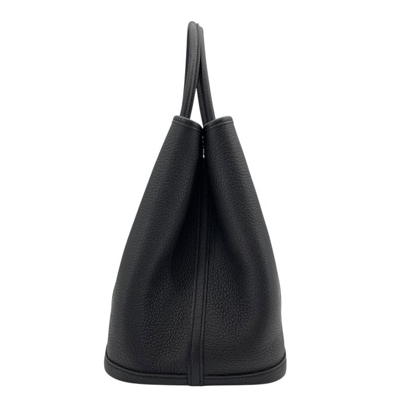 HERMES Garden Party PM Y刻 Black Negonda Handbag with Silver Hardware