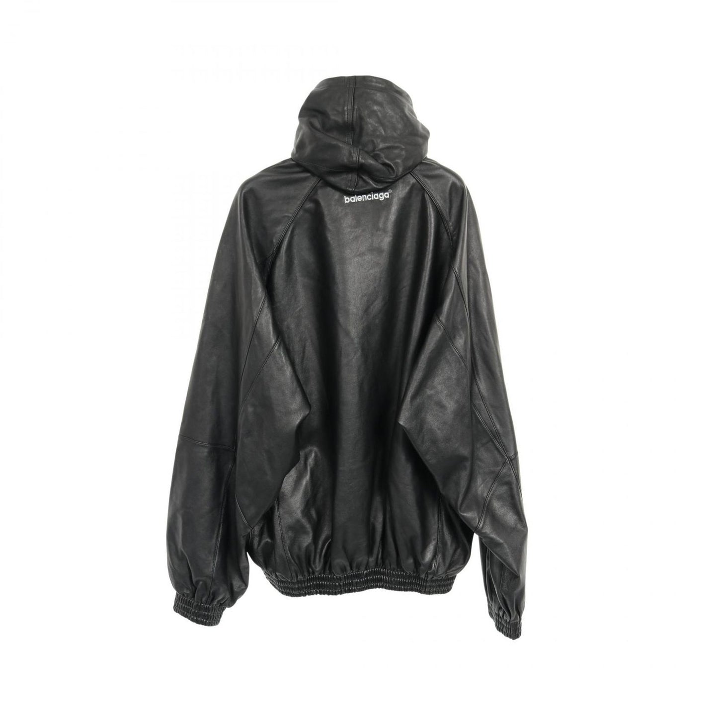 BALENCIAGA 3B Sports Icon Track Jacket in Luxurious Black Leather