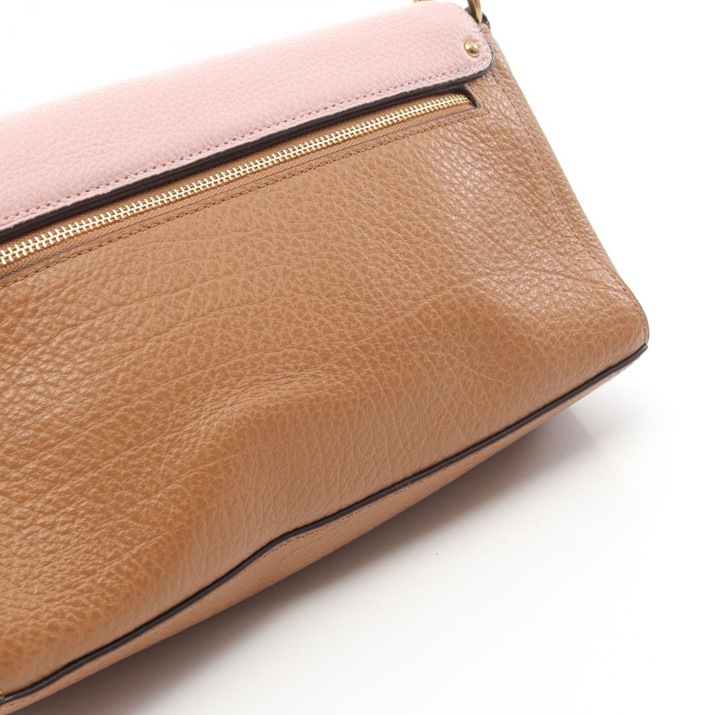 COACH 2-Way Leather Shoulder Bag in Pink & Camel - Timeless Elegance