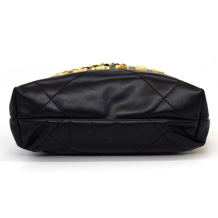 Chanel 22 Mini AS3980 Handbag in Black Shiny Calfskin