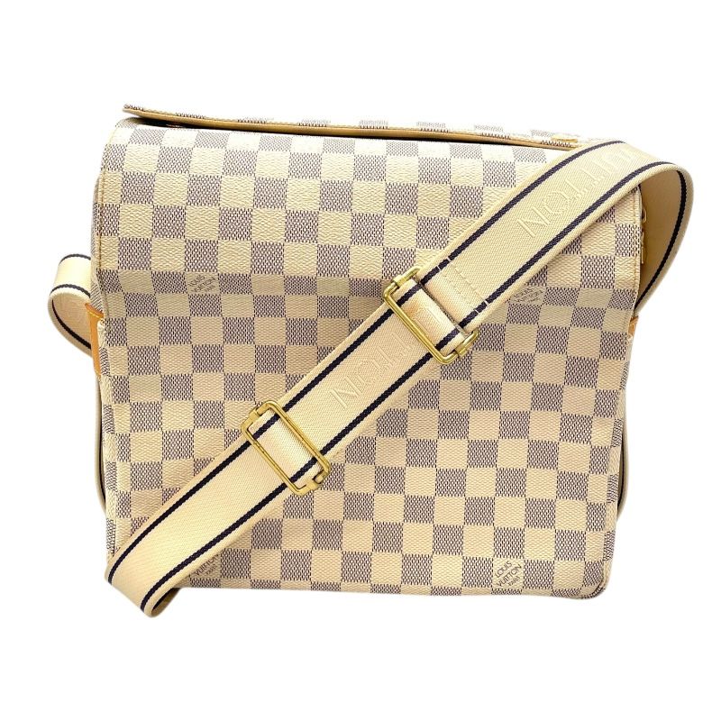 Louis Vuitton Naviglio N51189 White Damier Azur Shoulder Bag